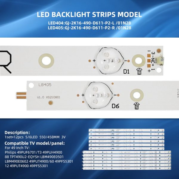 49inch TV LED Strip Light Backlight for